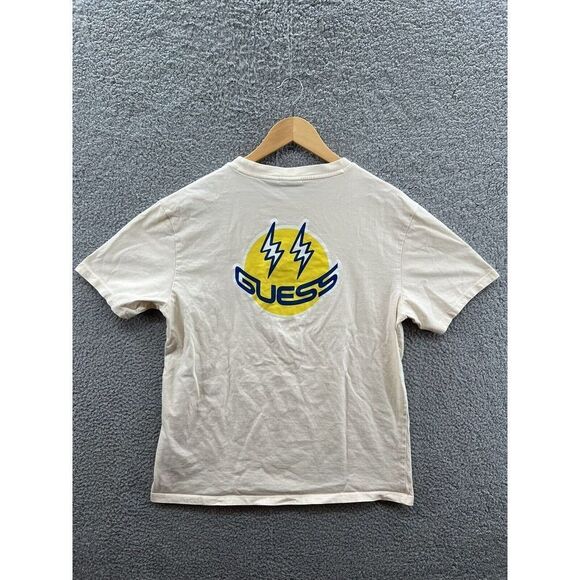 Guess x J Balvin Smiley Face Cream Off-White T-Shirt Size Small - Picture 2 of 4